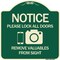 Signmission Lock All Doors Remove Valuable from Sight With Cell Phone and Camera G, A-DES-G-1818-23531 A-DES-G-1818-23531 - alternate 1